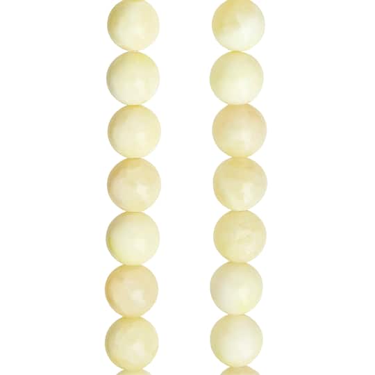 Cream Dyed Quartzite Round Beads, 10mm by Bead Landing™
